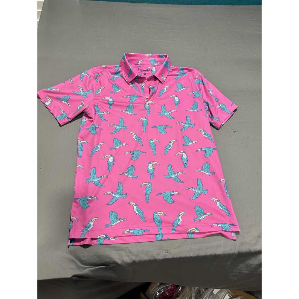 Chubbies Men's Pink Toucan Performance Polo M